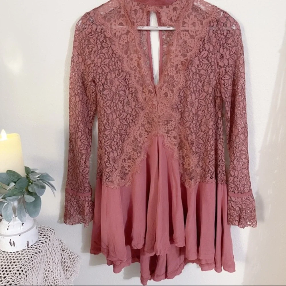 Free People Tell Tale Lace Tunic Dress
